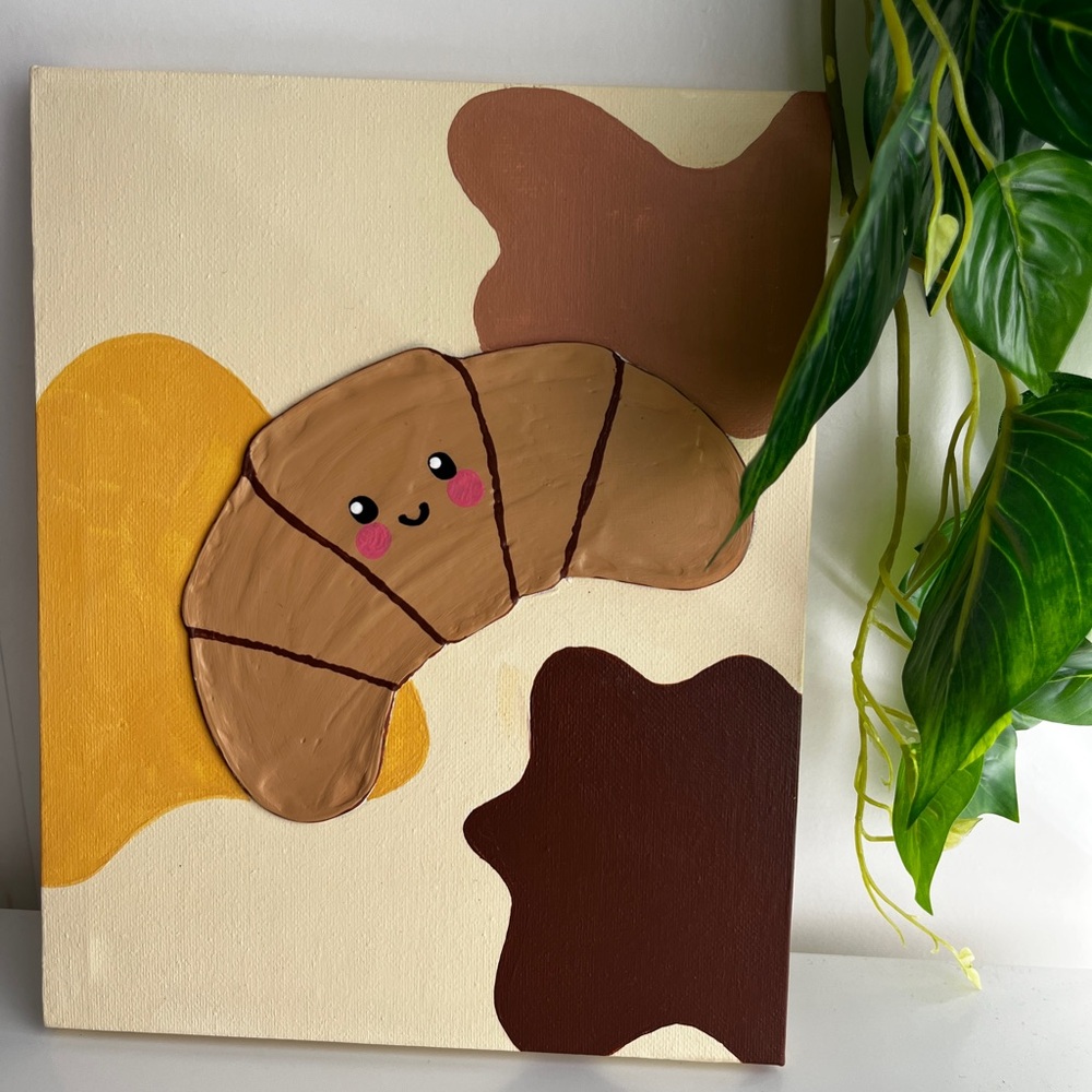 Cute Croissant Canvas Art